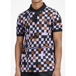 FRED PERRY Chequerboard Ultra Violet Polo Shirt Mod Preppy - Men's Size S NWT